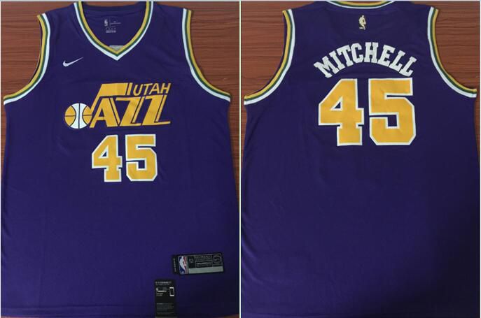Men Utah Jazz #45 Mitchell Purple Game Nike NBA Jerseys